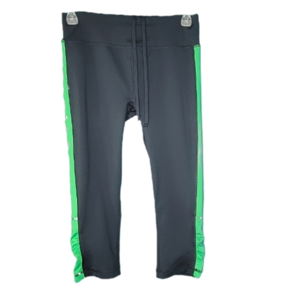 Danskin Now Fitted Capri Leggings Gray and Green Women's Size XS